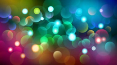 Koyu arka plan çeşitli renklerde bokeh efektlerle