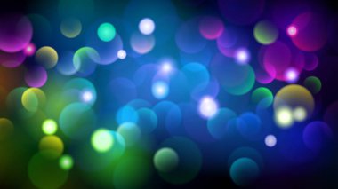 Koyu arka plan çeşitli renklerde bokeh efektlerle