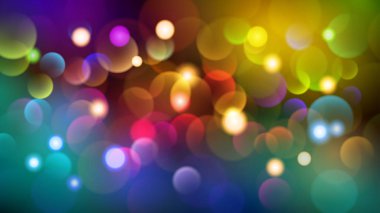 Koyu arka plan çeşitli renklerde bokeh efektlerle