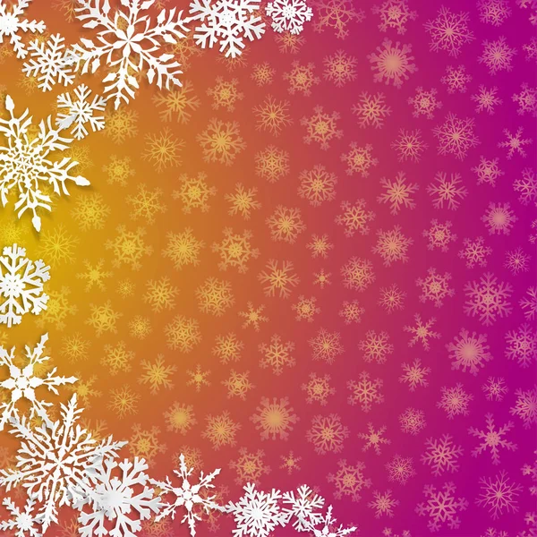 Boże Narodzenie Ilustracja Półkolem Duże Białe Płatki Śniegu Cieniami Tle — Wektor stockowy