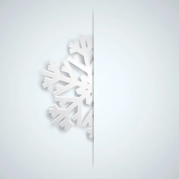 Boże Narodzenie Ilustracja Jeden Biały Snowflake Duże Który Wystaje Cięcia — Wektor stockowy