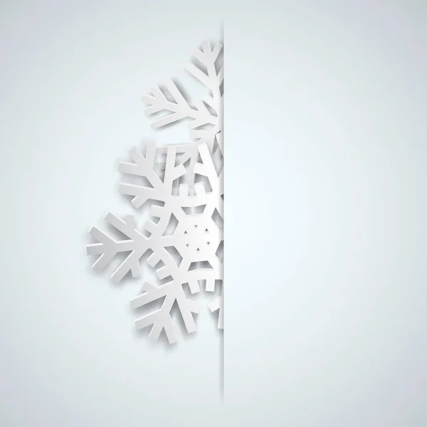 Ilustração Natal Com Grandes Flocos Neve Brancos Que Sobressai Corte — Vetor de Stock