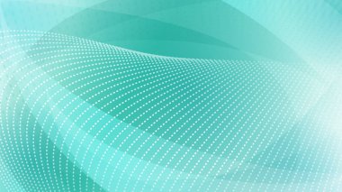 Eğimli yüzeyler ve yarı ton noktaları beyaz ve turkuaz renklerde arka plan