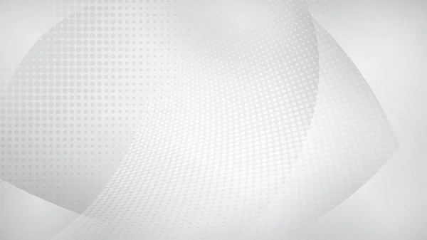 曲面と白とグレー色のハーフトーン ドットの抽象的な背景 — ストックベクタ
