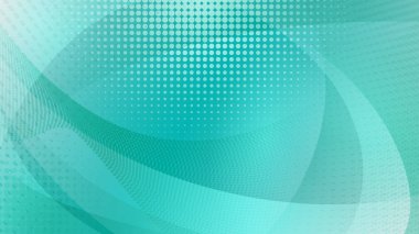 Eğimli yüzeyler ve yarı ton noktaları beyaz ve turkuaz renklerde arka plan