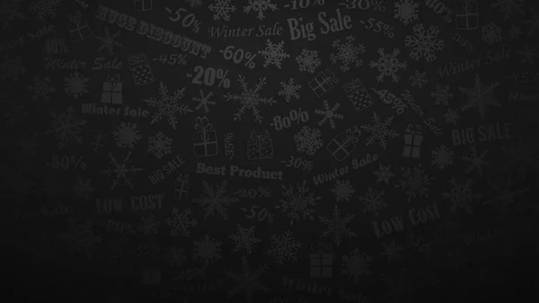 Предпосылки Контекст Winter Discounts Special Offers Made Snowflakes Inscriptions Gift — стоковый вектор