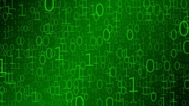 Sıfırlar ve birler yeşil renklerde arka plan