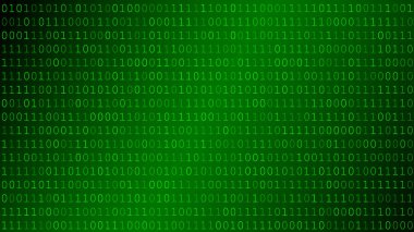 Sıfırlar ve birler yeşil renklerde arka plan