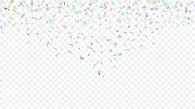 Yukarıdan düşen şeffaf arka plan üzerinde renkli parıldıyor