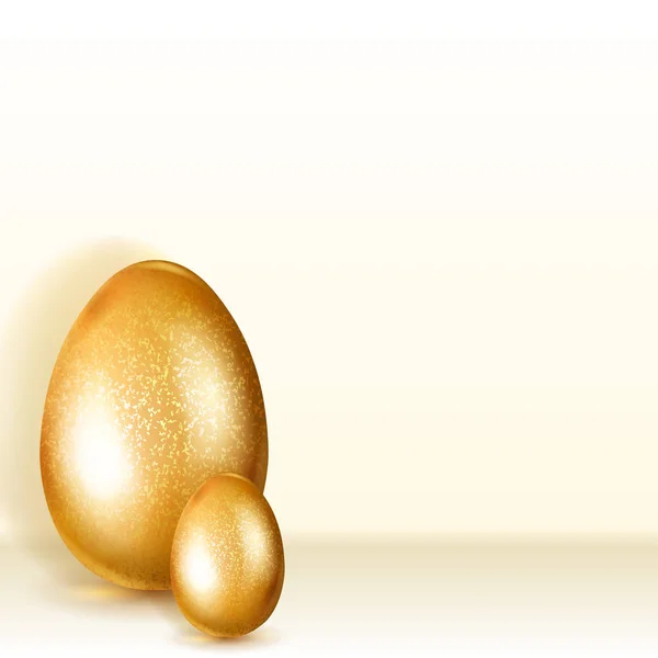 Due uova di Pasqua d'oro — Vettoriale Stock