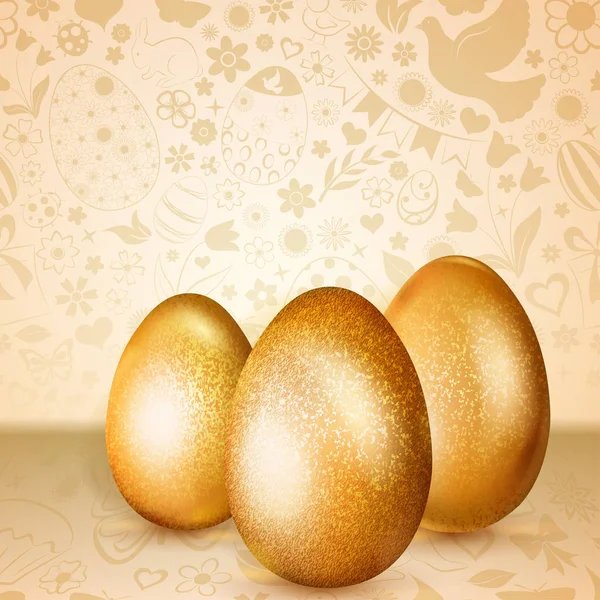 Uova di Pasqua d'oro — Vettoriale Stock