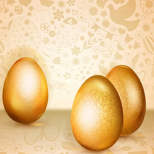 Golden Easter eggs — Stock Vector