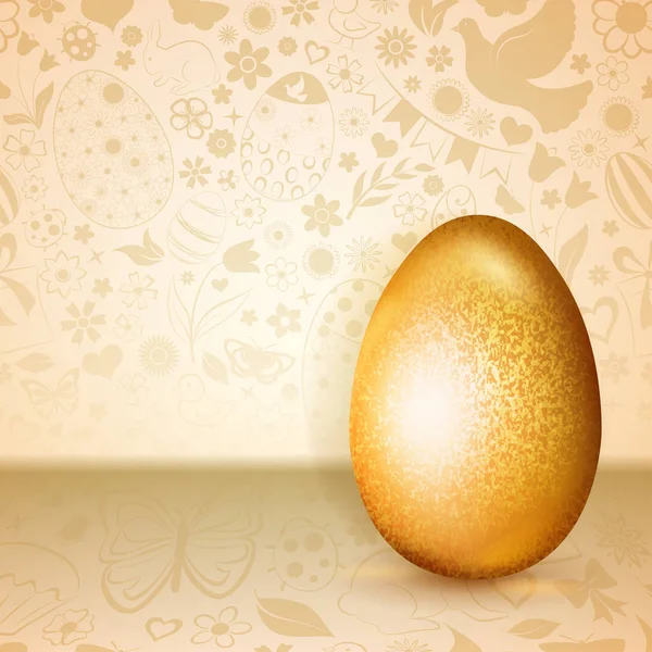 Huevo de Pascua dorado — Vector de stock