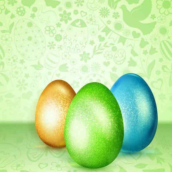 Huevos de Pascua coloreados — Vector de stock