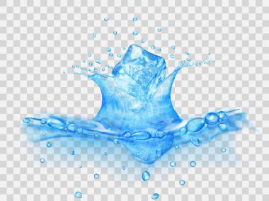 Su sıçrama düşen buz küpleri