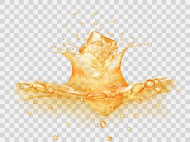 Su sıçrama düşen buz küpleri