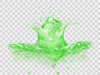 Su sıçrama düşen buz küpleri