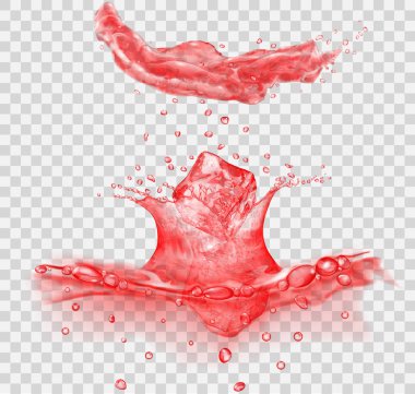 Su sıçrama düşen buz küpleri