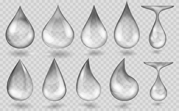 Translucent gray water drops — Stock Vector