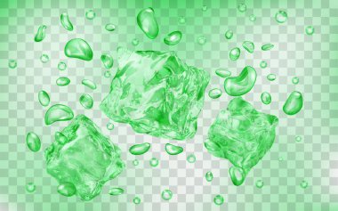 Su altında buz küpleri