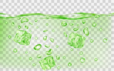 Su yüzeyinin altındaki buz küpleri