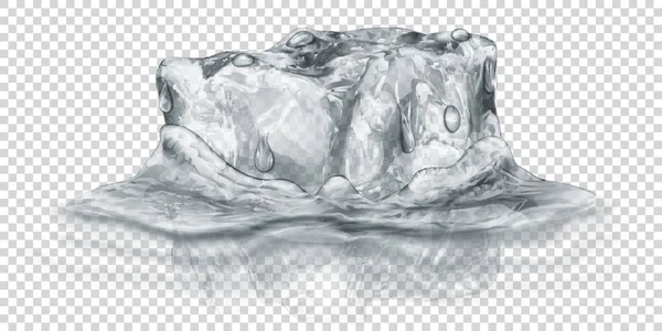 Cube de glace dans l'eau — Image vectorielle
