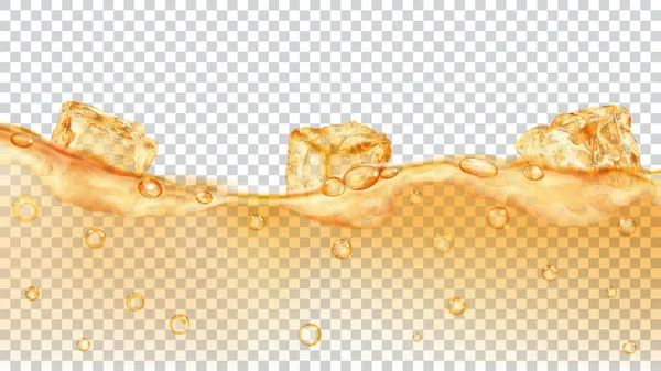 Cubos de hielo flotando en el agua — Vector de stock