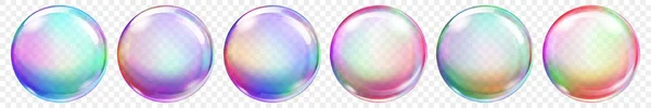 Transparent colored soap bubbles — Stock Vector