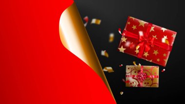 Kıvrılmış kağıt köşeli Black Friday satış afişi