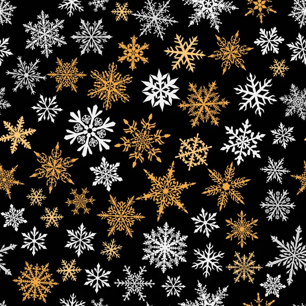 Natal padrão sem costura de flocos de neve — Vetor de Stock