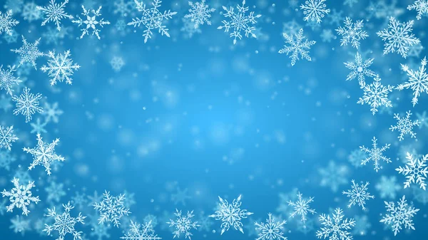Jul bakgrund av snöflingor — Stock vektor
