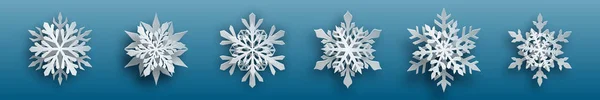 Set di fiocchi di neve di carta — Vettoriale Stock