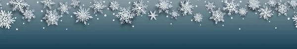 Banner de Navidad de copos de nieve de papel — Archivo Imágenes Vectoriales