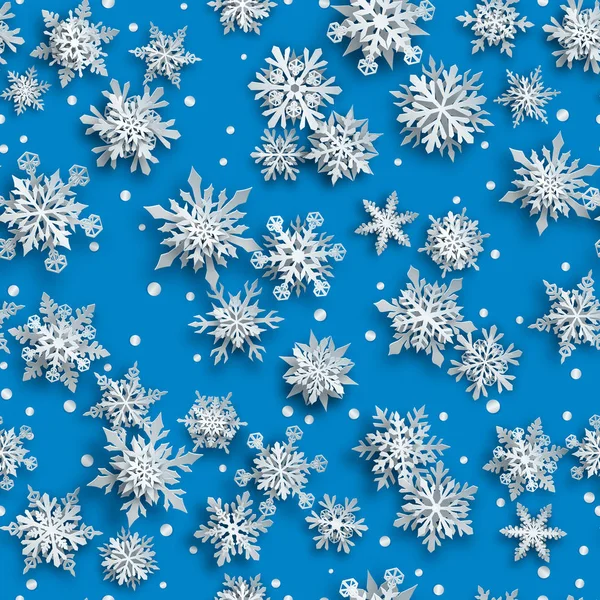 Boże Narodzenie bezszwowe wzór papierowych płatków śniegu — Wektor stockowy