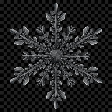 Büyük yarı saydam Noel kar tanesi