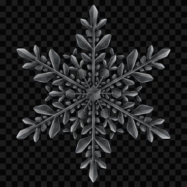 Büyük yarı saydam Noel kar tanesi