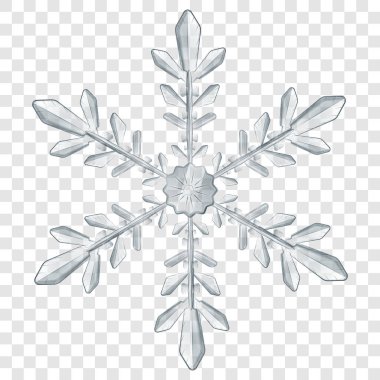 Büyük yarı saydam Noel kar tanesi