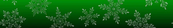 Bannière de grands flocons de neige transparents de Noël — Image vectorielle