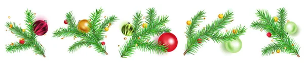 Set kerstboom takken — Stockvector