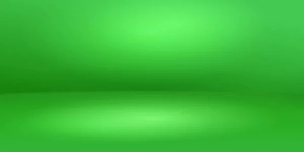 Sfondo Vuoto Studio Con Illuminazione Soffusa Colori Verdi — Vettoriale Stock