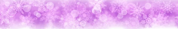 Bandera Navidad Copos Nieve Borrosos Sobre Fondo Púrpura — Archivo Imágenes Vectoriales