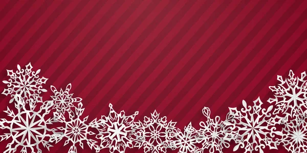 Sfondo Natale Con Fiocchi Neve Carta Con Ombre Morbide Sfondo — Vettoriale Stock