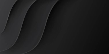 Siyah ve gri renkli dalgalı yüzeyi olan soyut arkaplan