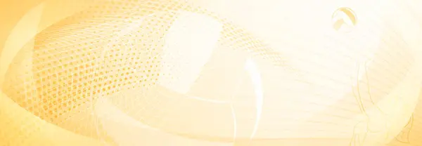 Fondo Temático Voleibol Tonos Amarillos Con Mallas Abstractas Curvas Líneas — Vector de stock
