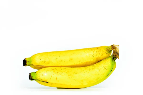 Bunch Ripe Bananas Isolated White Background Yellow Bananas — Stock Photo, Image