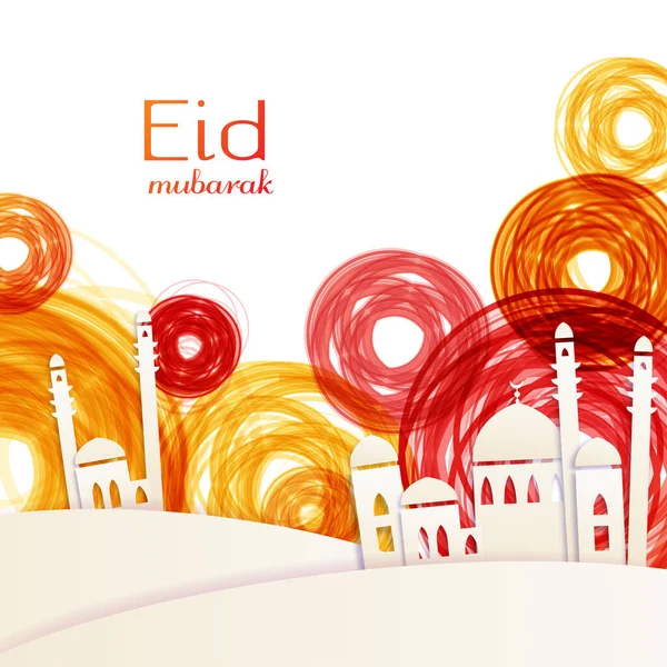 Eid Mubarak Παραδοσιακός Μουσουλμανικός Χαιρετισμός Μουσουλμανικό Φόντο — Φωτογραφία Αρχείου