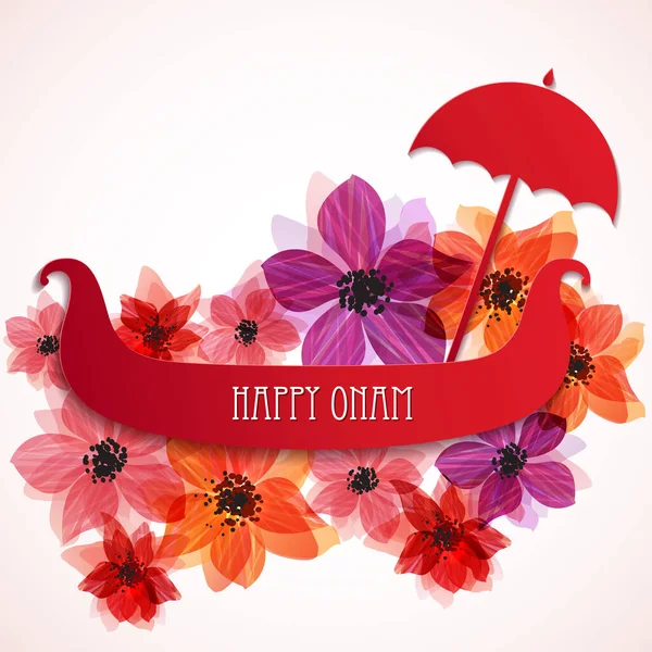 Happy Onam Background Banner Greeting Card Design South Indian Festival — Stock Photo, Image