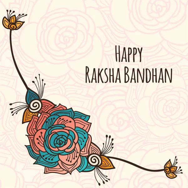 Happy Raksha Bandhan Üdvözlőkártya Indiai Nyaraláshoz Eredeti Díszítő Karpereccel — Stock Fotó