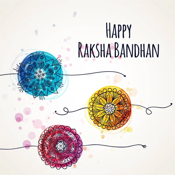 Happy Raksha Bandhan Üdvözlőkártya Indiai Nyaraláshoz Eredeti Díszítő Karpereccel — Stock Fotó