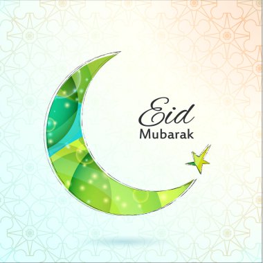Mübarek bayramı geçmişi. Bayram Mübareği - geleneksel Müslüman selamlaması. Stilize Ay. Vektör illüstrasyonu